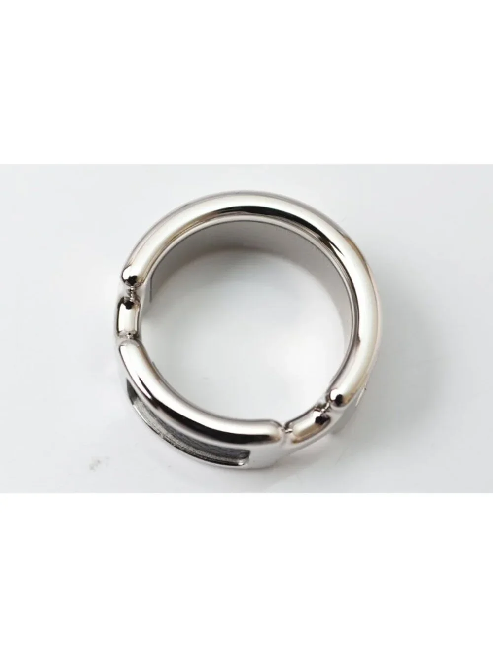 Hermes Ring Olympe PM Leather Metal M Black Silver
